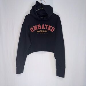 Unrated Black Cropped Hoodie